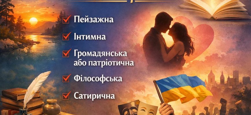 види та ознаки лірики